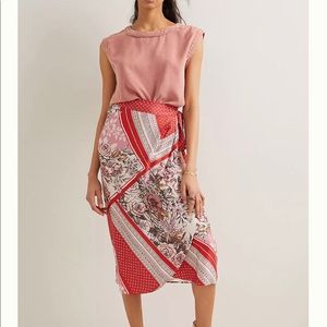 Anthropology Floral Wrap Skirt